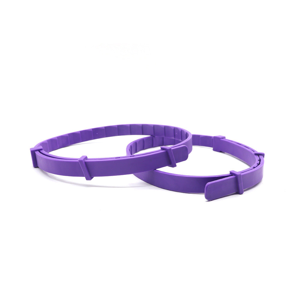 Two purple dog anxiety relief collars designed for comfort and support during stressful situations.