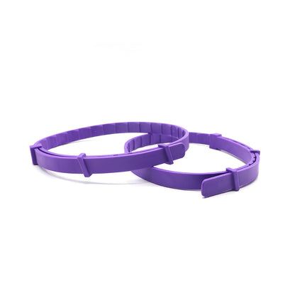 Two purple dog anxiety relief collars designed for comfort and support during stressful situations.