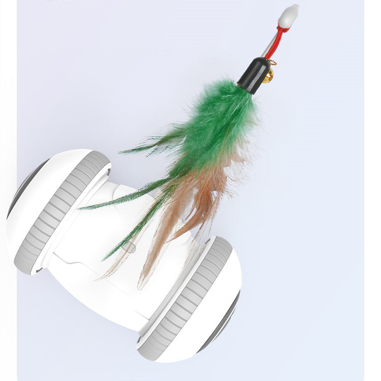 Interactive Cat Feather Toy with Interchangeable Heads 