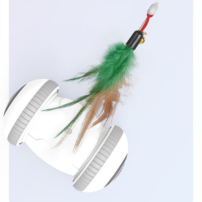 Interactive Cat Feather Toy with Interchangeable Heads 