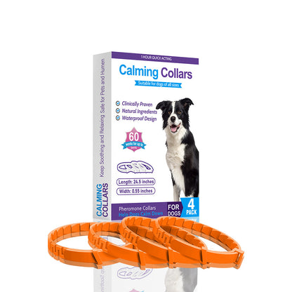 dog anxiety relief collars 4 pack orange calming collars for dogs with waterproof design and natural ingredients